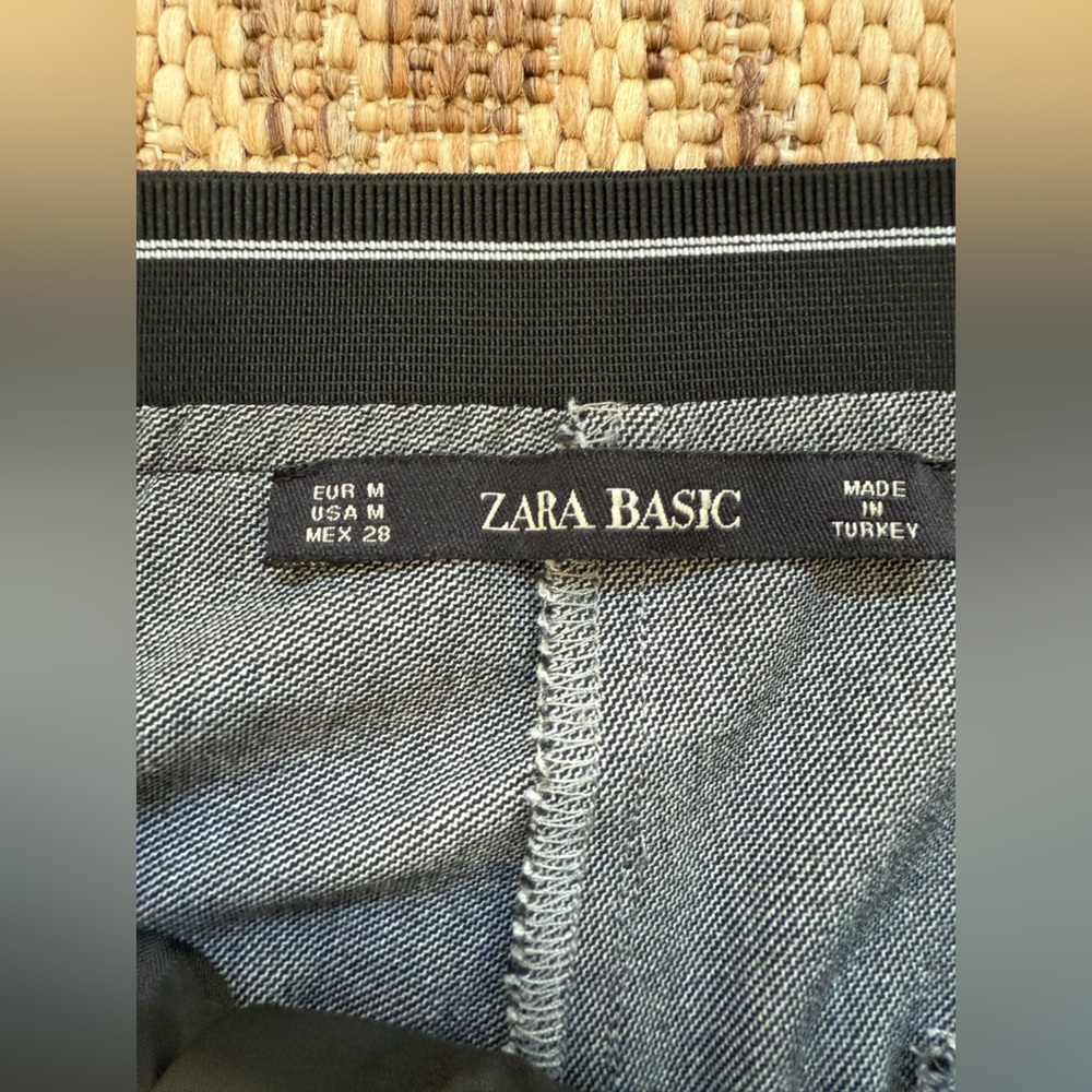 Zara Gray Plaid Trousers with Black and White Side Stripe - Picture 4 of 13